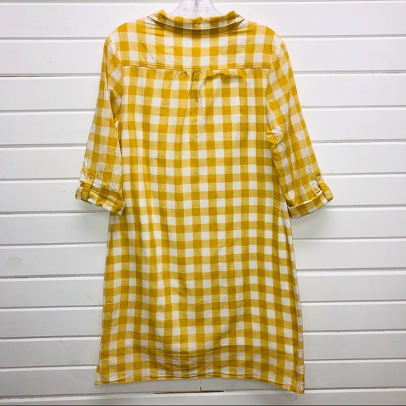 Boden Yellow & White Checkered Tunic Dress - Picture 2 of 4